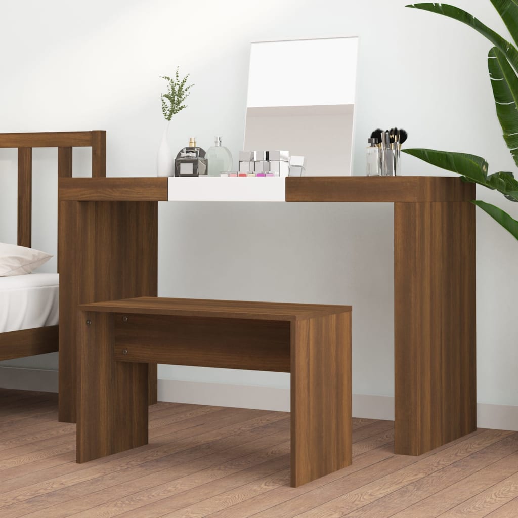 vidaXL Taburet de toaletă, stejar maro, 70x35x45 cm, lemn prelucrat