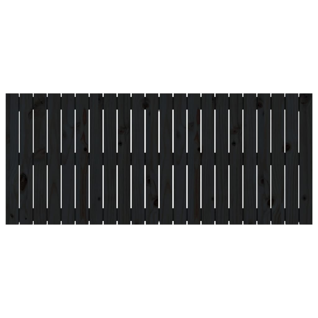 vidaXL Tăblie de pat pentru perete, negru, 140x3x60 cm, lemn masiv pin