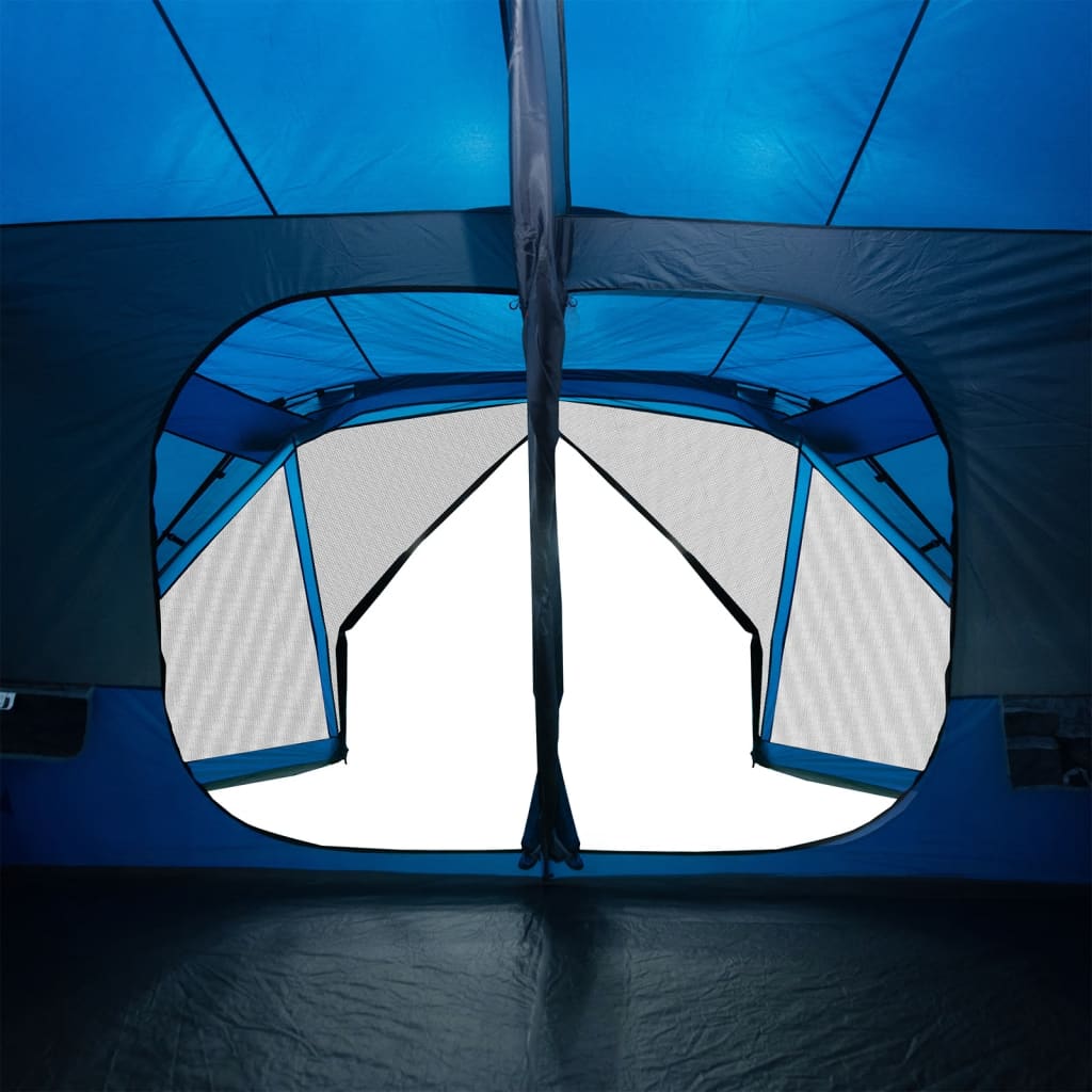 vidaXL Cort camping pentru 10 persoane, albastru, impermeabil