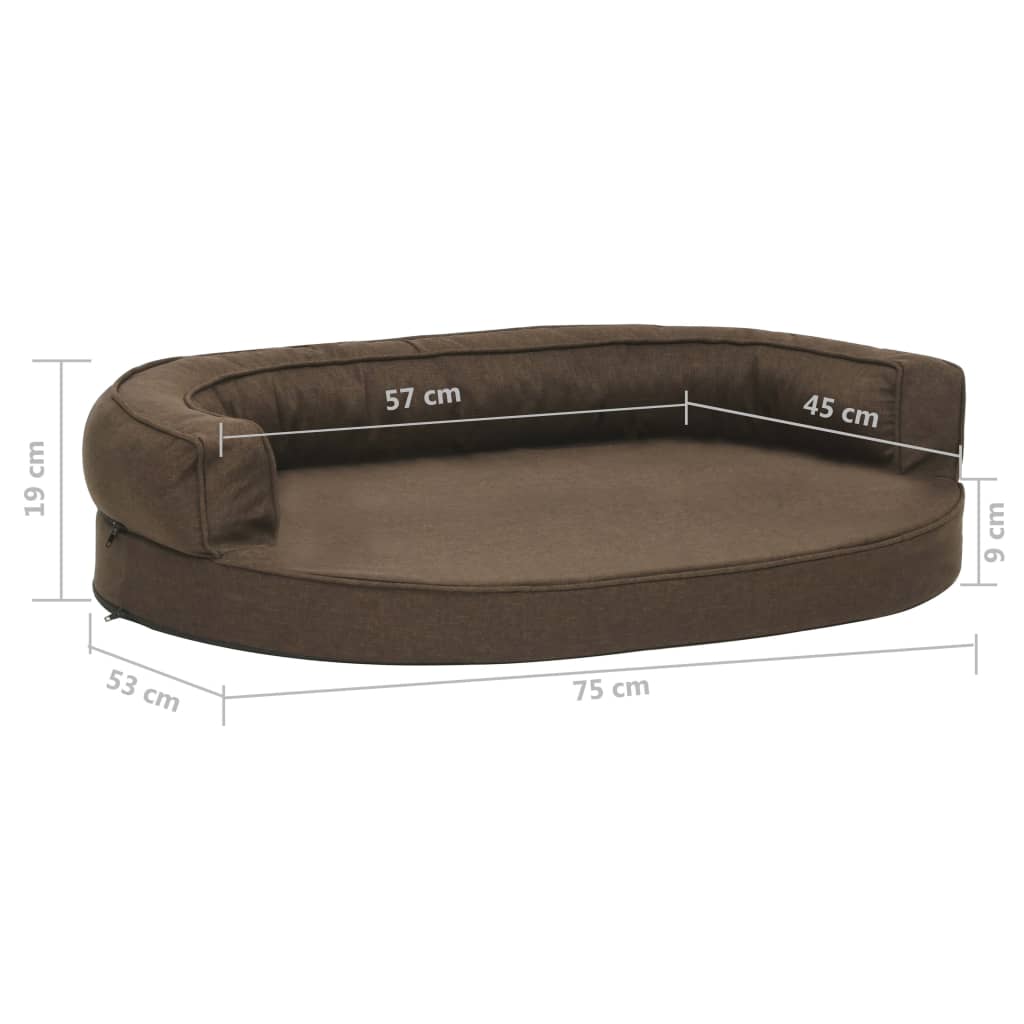 vidaXL Saltea ergonomică pat de câini, maro, 75x53 cm aspect in/fleece