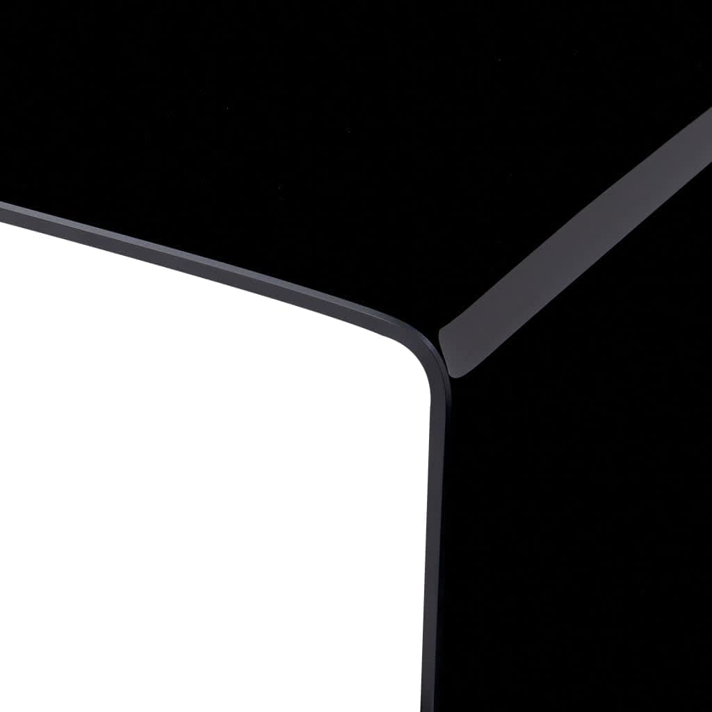 vidaXL Măsuță de cafea, negru, 98x45x31 cm, sticlă securizată