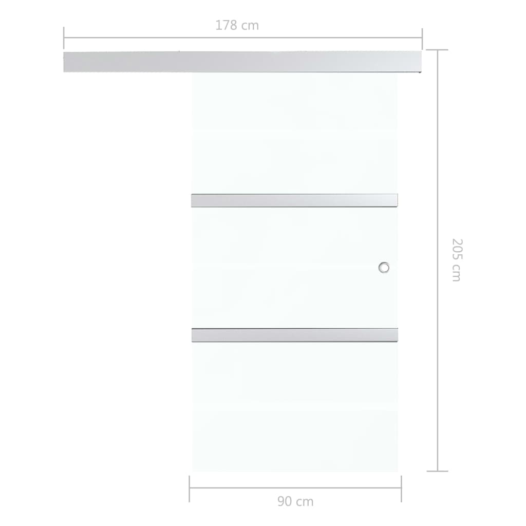 vidaXL Ușă glisantă cu opritoare soft, 90x205 cm, sticlă ESG/aluminiu