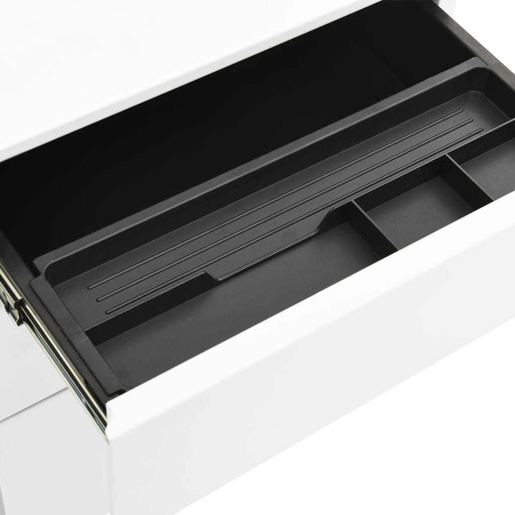 vidaXL Dulap dosare mobil, alb, 39x45x60 cm, oțel