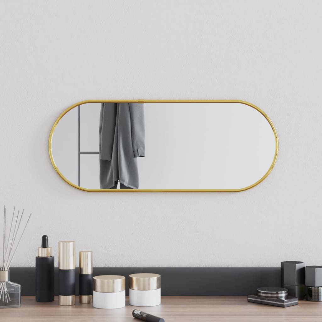 vidaXL Oglindă de perete, auriu, 50x20 cm, ovală