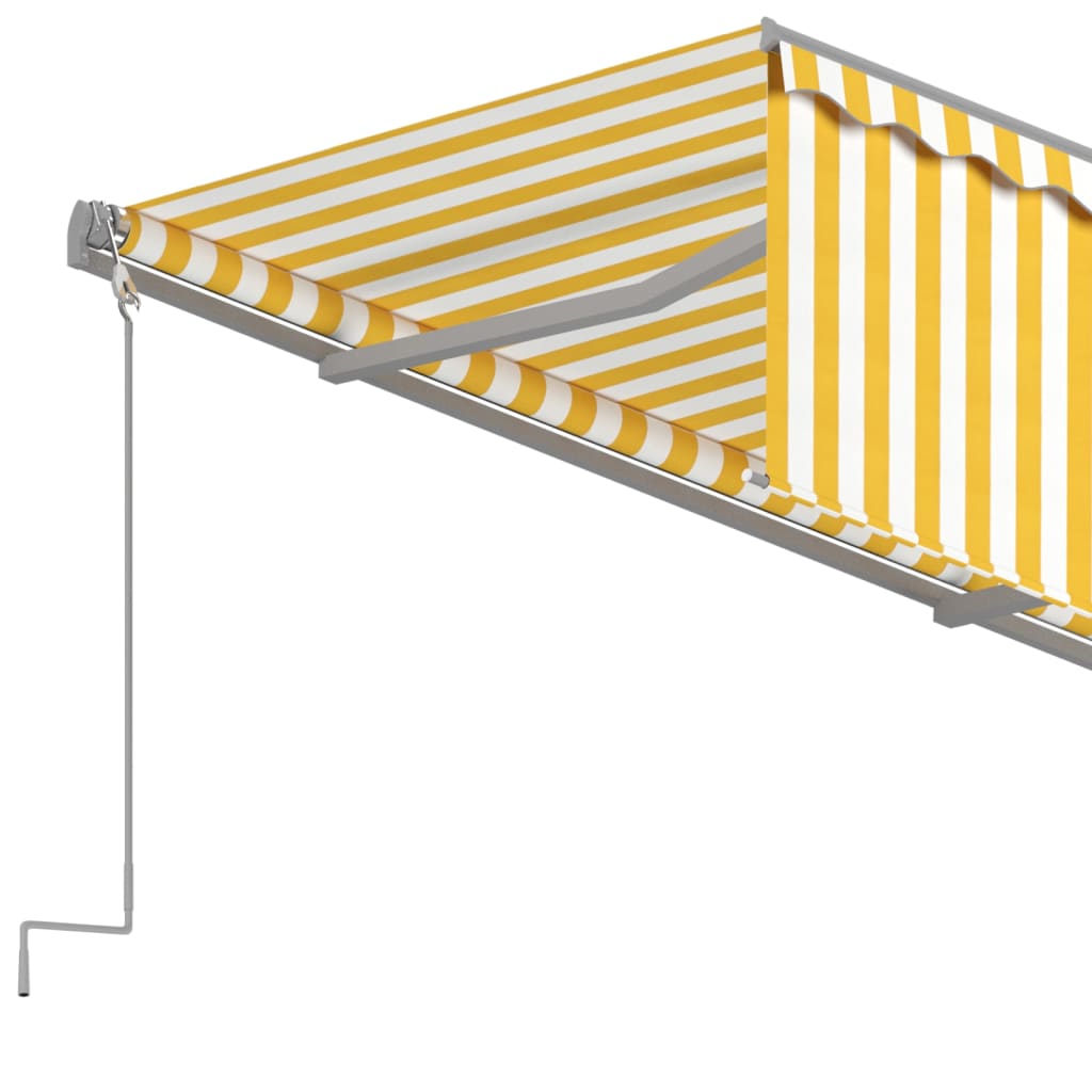 vidaXL Copertină retractabilă automat cu stor, galben&alb, 4x3 m