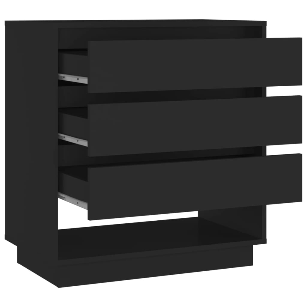 vidaXL Servantă, negru, 70x41x75 cm, lemn prelucrat