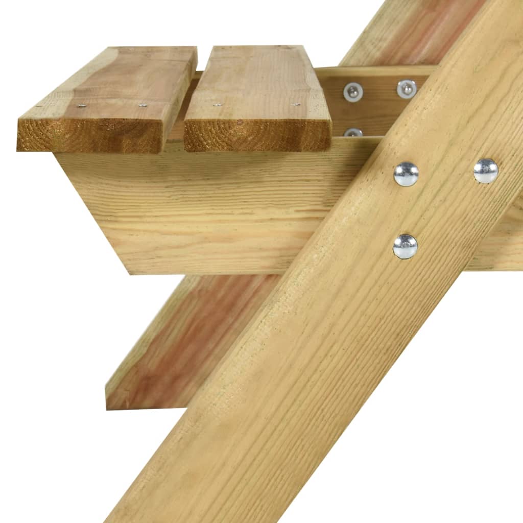 vidaXL Masă de picnic cu bănci, 110x123x73 cm, lemn de pin tratat