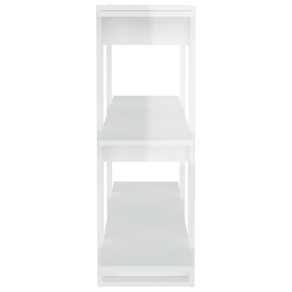 vidaXL Bibliotecă/Separator cameră, alb extralucios, 100x30x87 cm