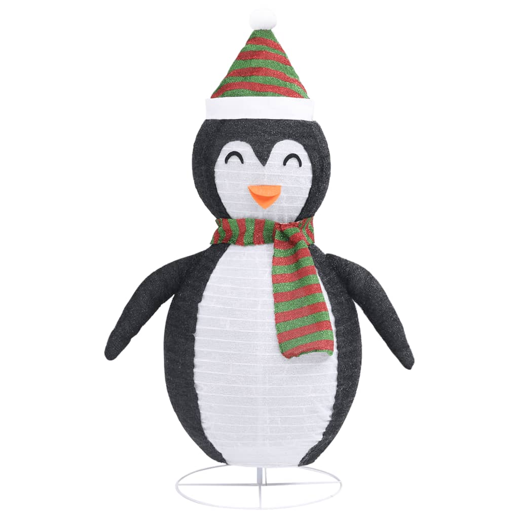 vidaXL Figurină pinguin decorativă Crăciun, LED, 120 cm, țesătură lux