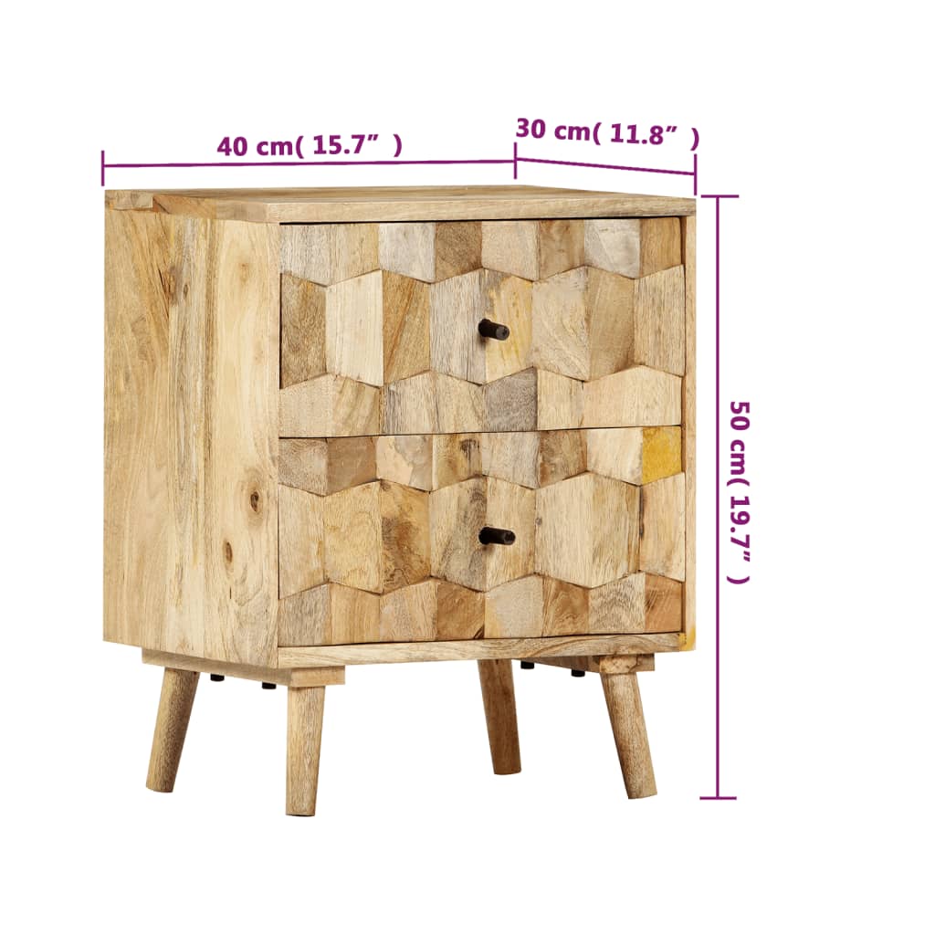 vidaXL Noptieră, 40x30x50 cm, lemn masiv de mango