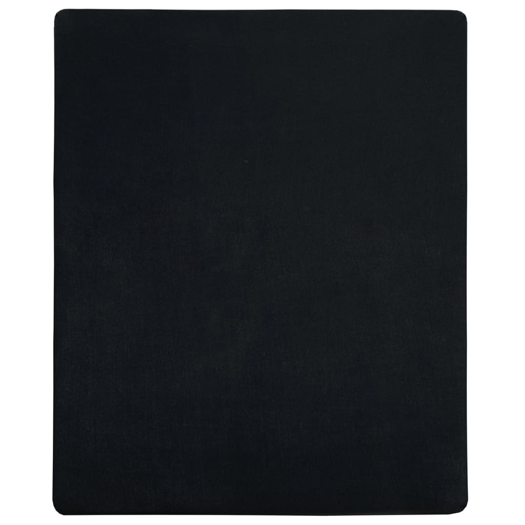 vidaXL Cearșaf de pat cu elastic, negru, 140x200 cm, bumbac