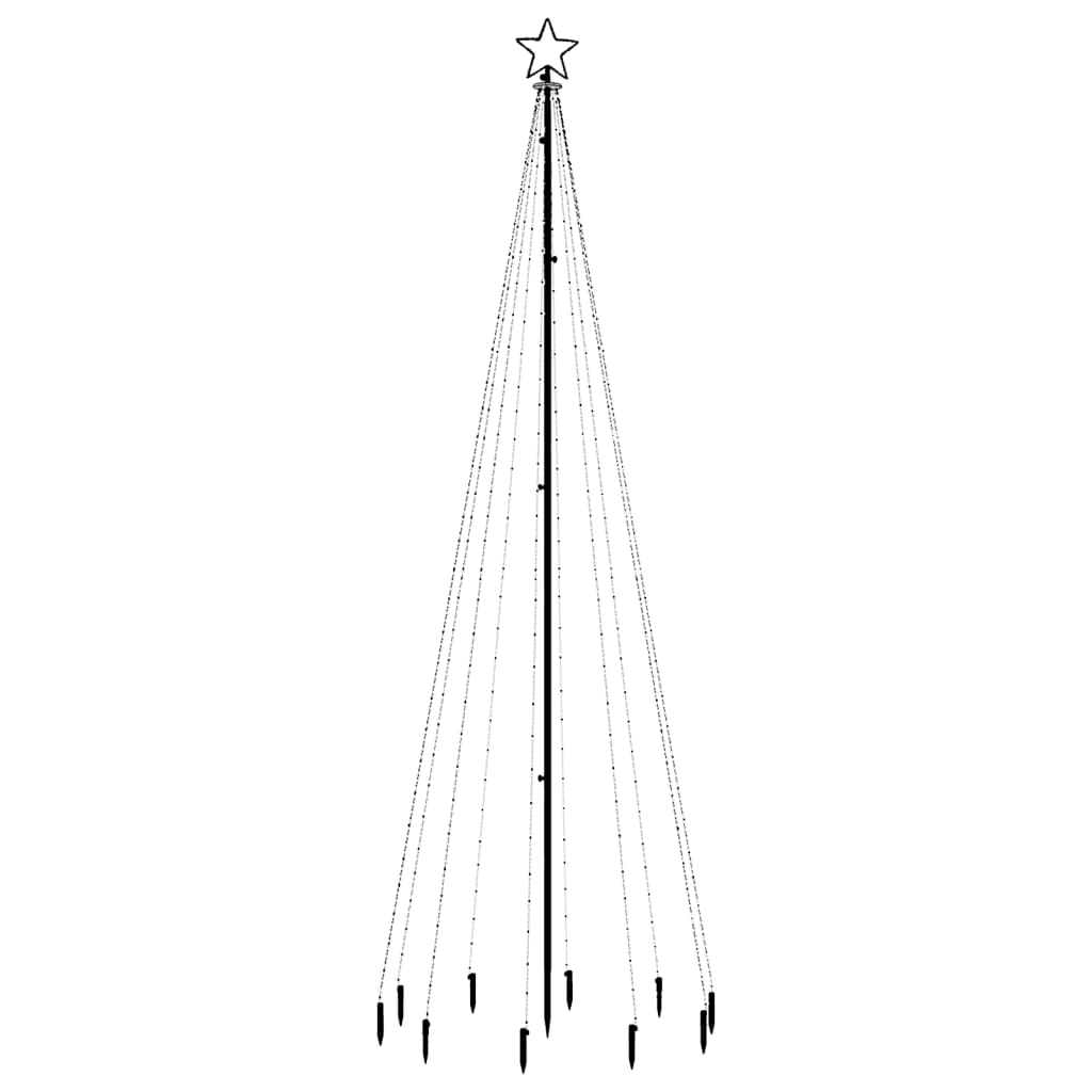 vidaXL Brad de Crăciun, 310 LED-uri, alb cald, 300 cm, cu țăruș