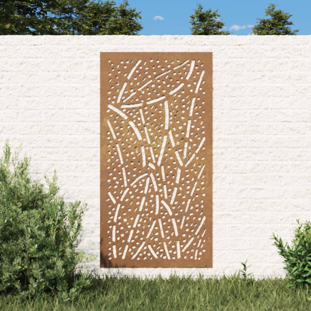 vidaXL Decor perete de grădină 105x55 cm design frunze oțel Corten