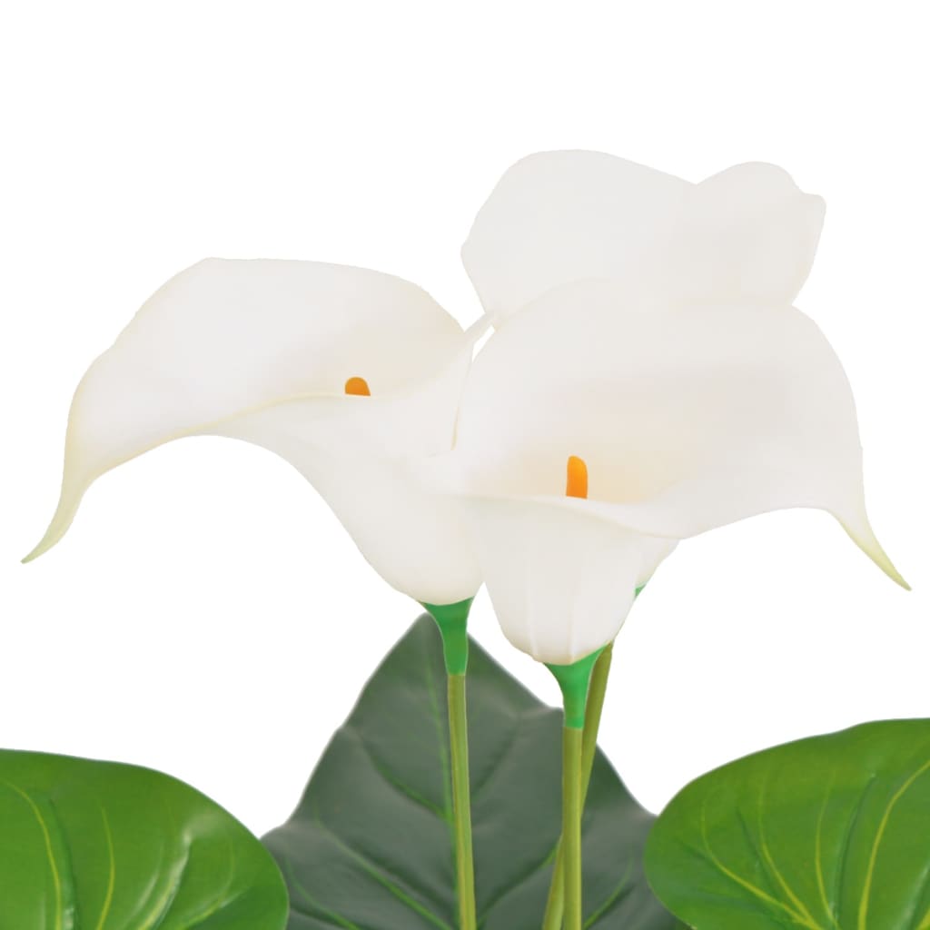 vidaXL Floare de cală crin artificială cu ghiveci, 85 cm, alb