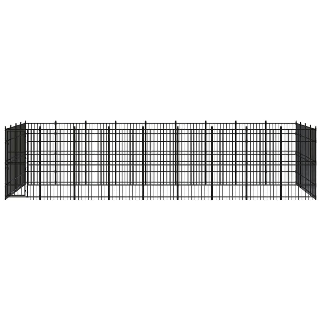 vidaXL Padoc pentru câini de exterior, 33,18 m², oțel