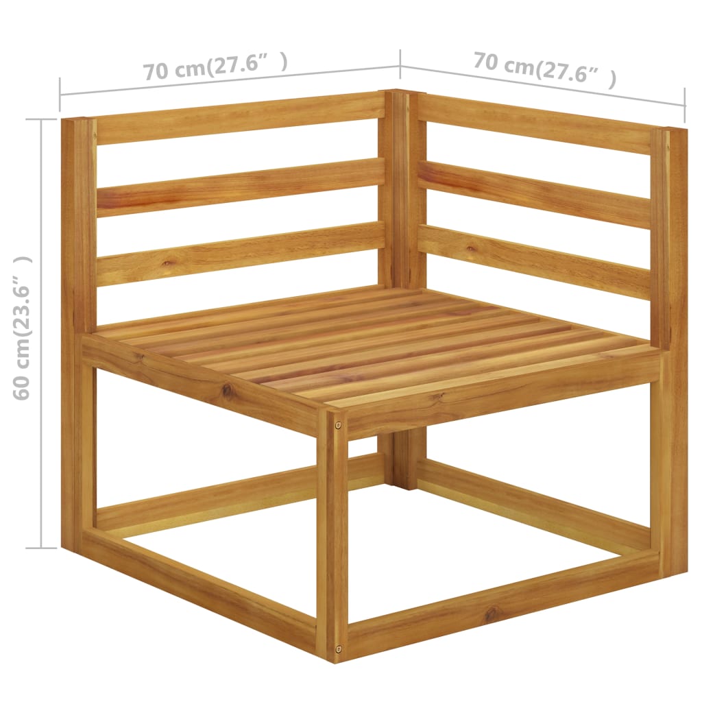 vidaXL Set canapea 2 piese cu perne gri închis, lemn masiv de acacia
