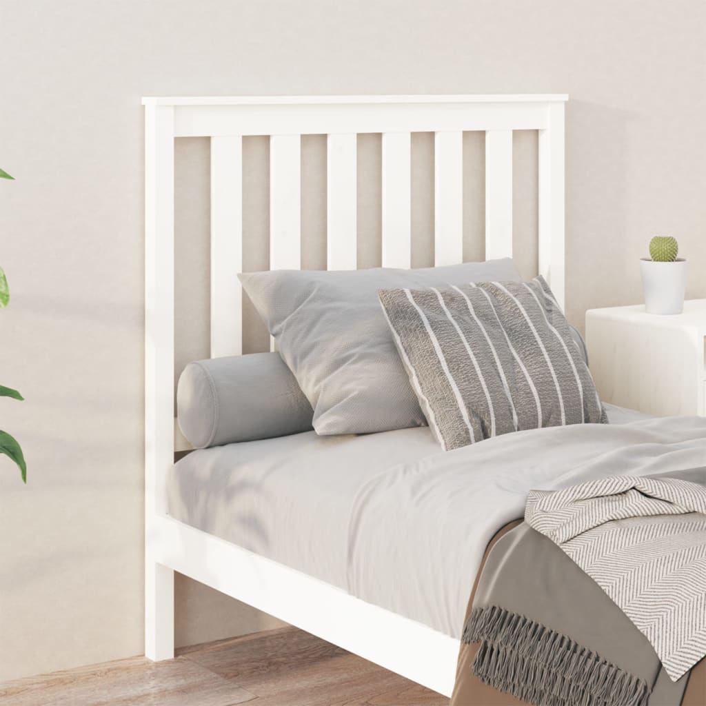 vidaXL Tăblie de pat, alb, 96x6x101 cm, lemn masiv de pin