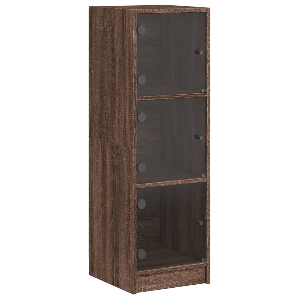vidaXL Dulap cu uși din sticlă, stejar maro, 35x37x109 cm