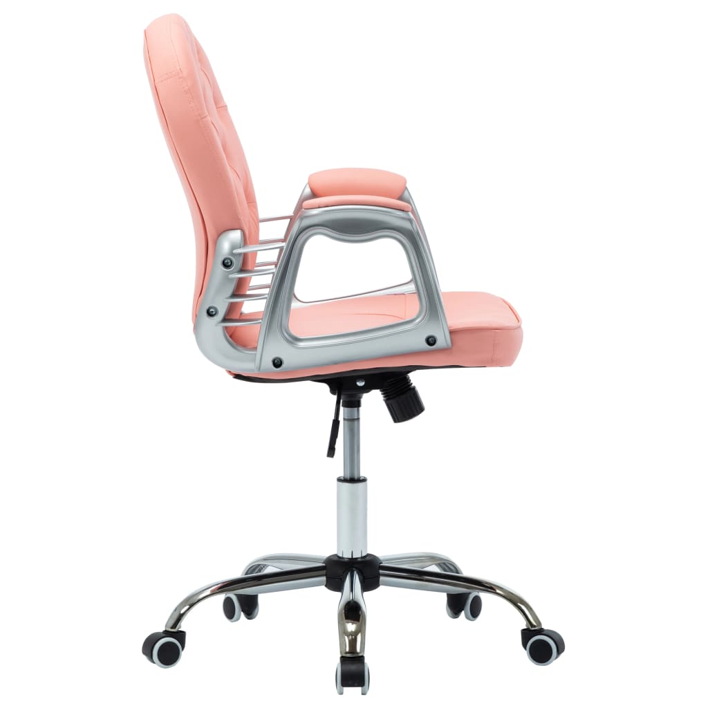 vidaXL Scaun de birou pivotant, roz, piele ecologică