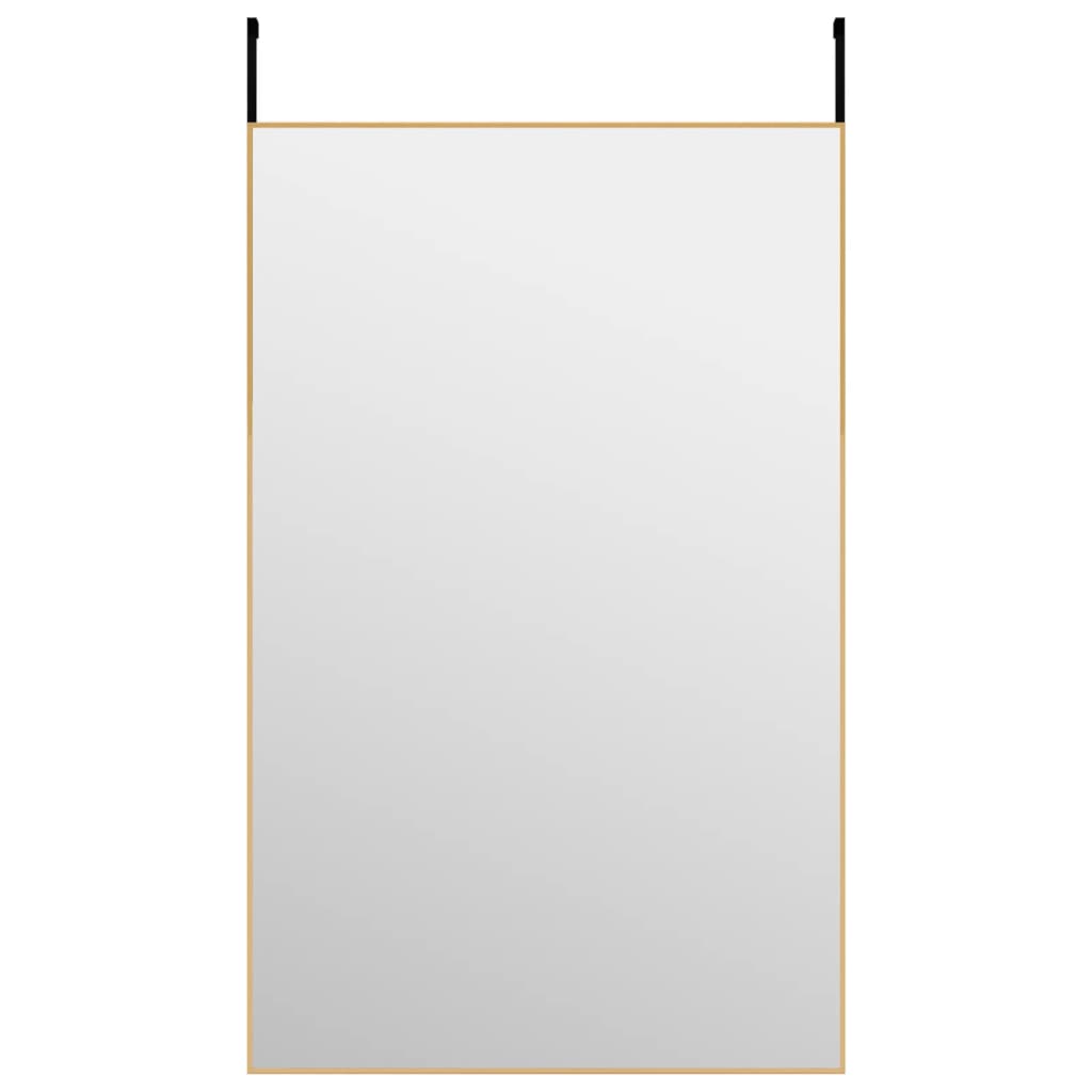 vidaXL Oglindă pentru ușă, auriu, 50x80 cm, sticlă și aluminiu