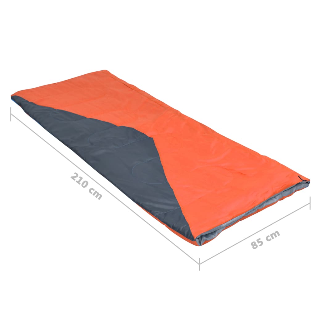 vidaXL Sac de dormit tip plic ușor, portocaliu, 1100 g, 10°C