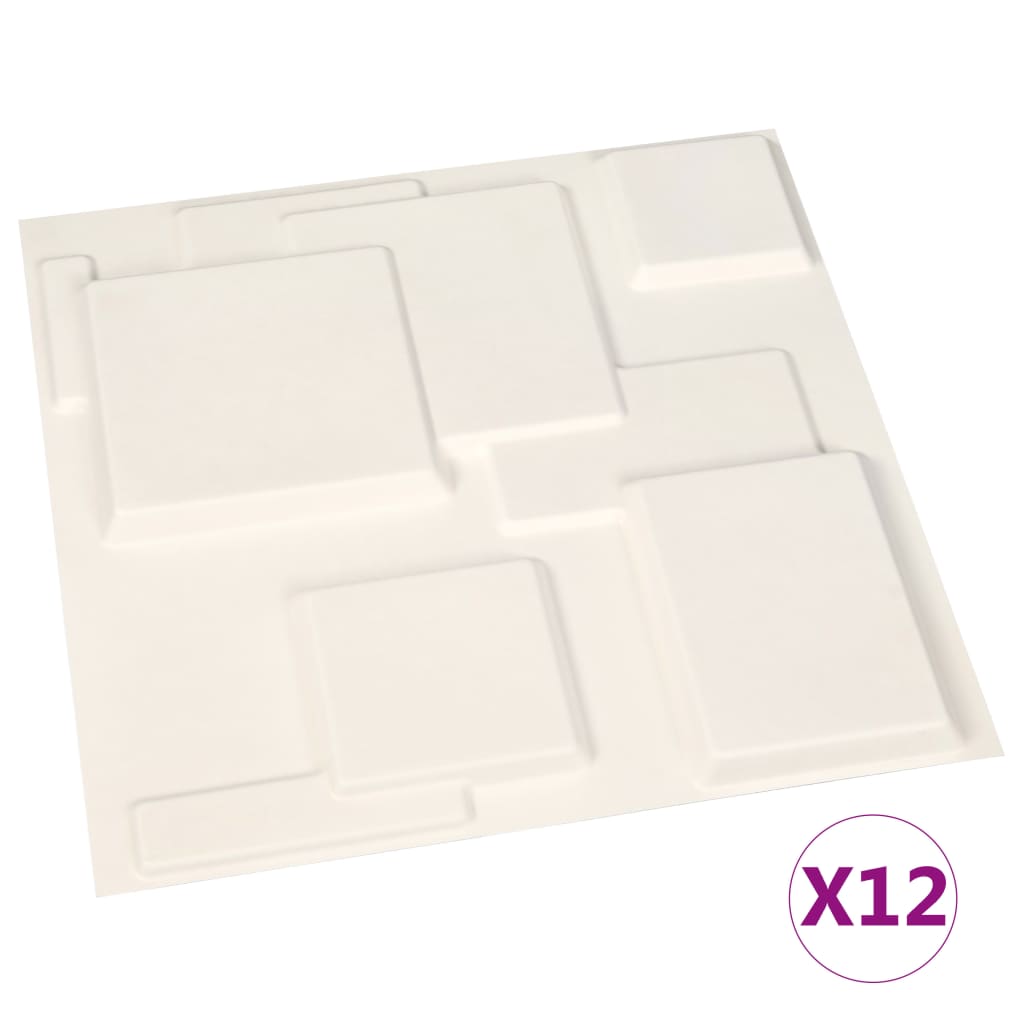 vidaXL Panouri de perete 3D, 12 buc., 0,5 x 0,5 m, 3 m²