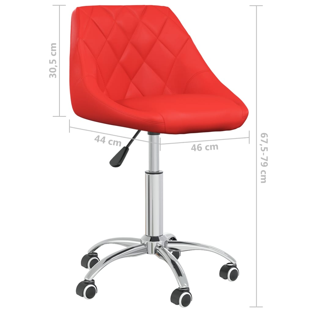 vidaXL Scaun de birou pivotant, roșu, piele ecologică