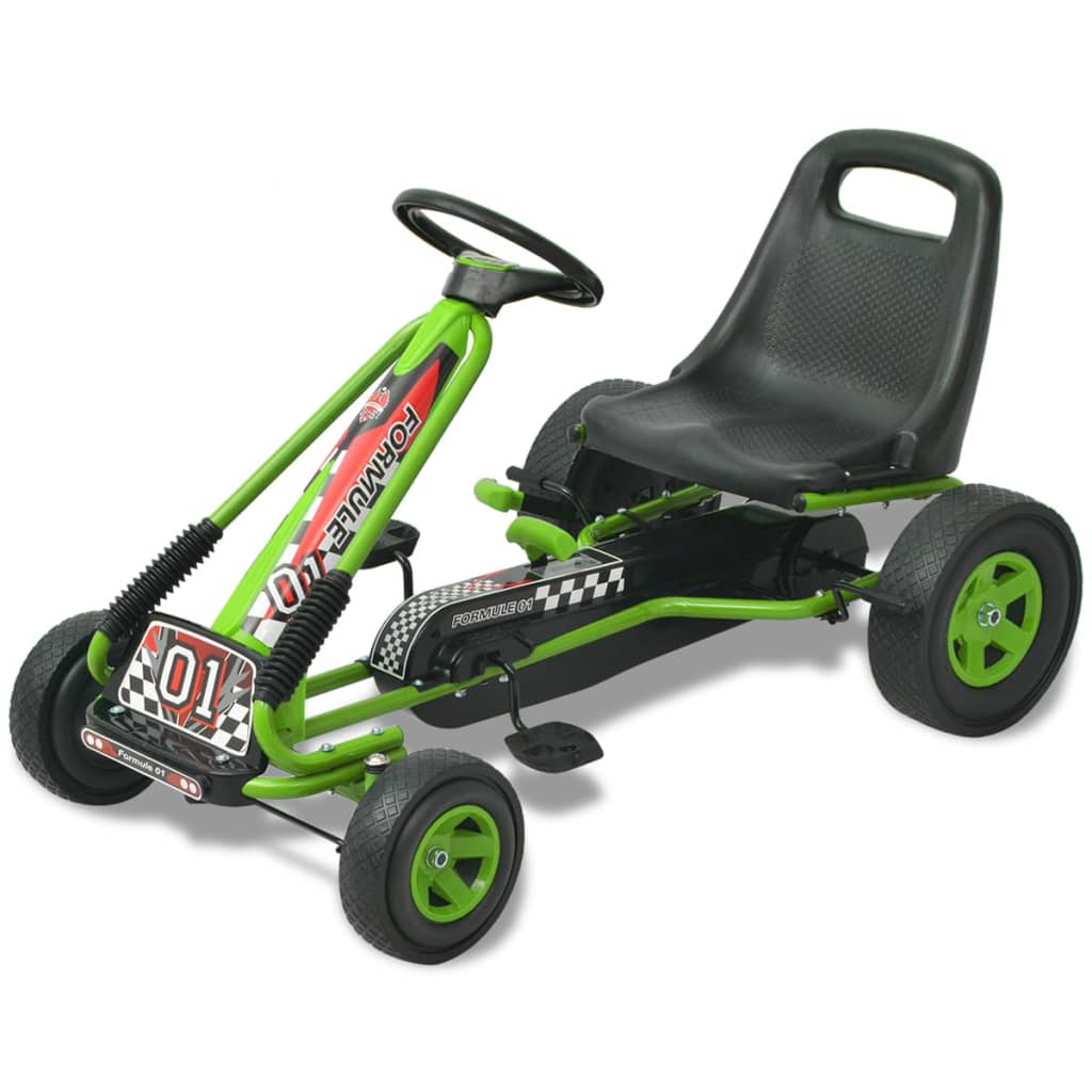 vidaX Kart cu pedale cu șezut reglabil verde