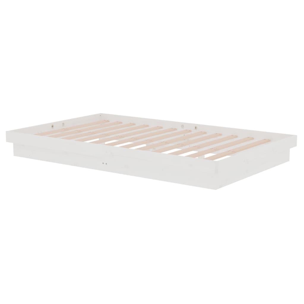 vidaXL Cadru de pat, alb, 120x200 cm, lemn masiv de pin