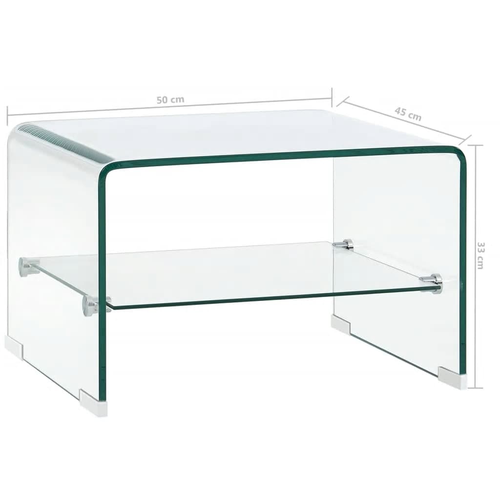 vidaXL Măsuță de cafea, transparent, 50x45x33 cm, sticlă securizată
