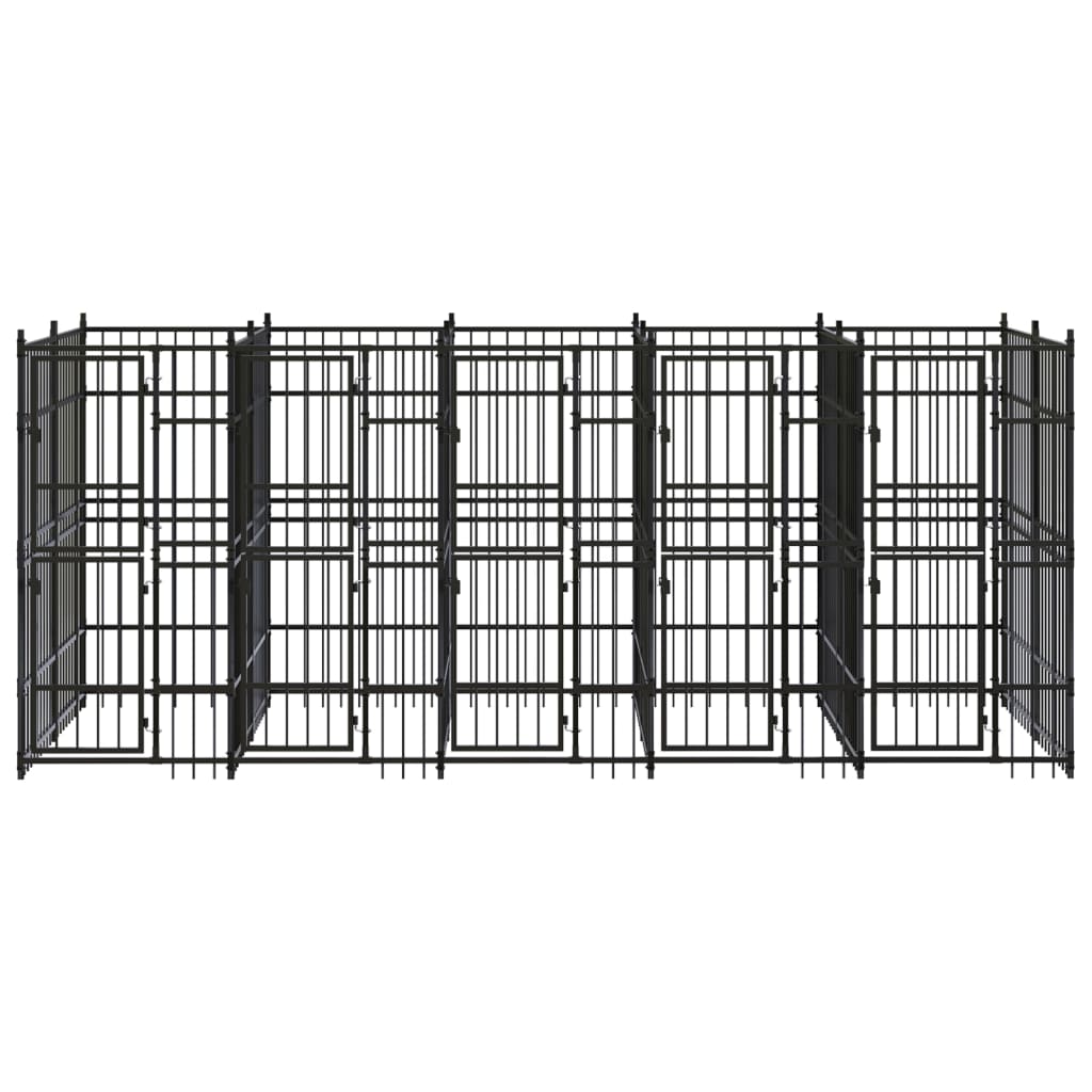 vidaXL Padoc pentru câini de exterior, 9,22 m², oțel