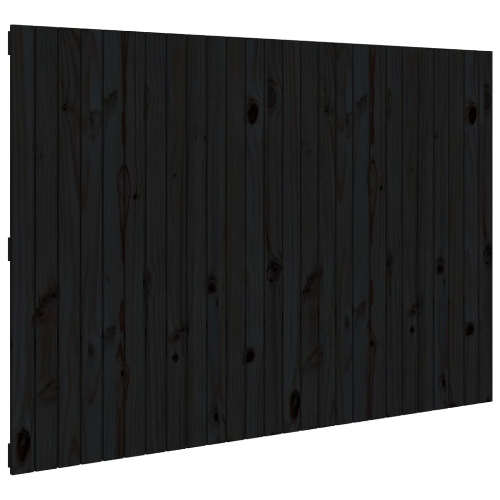vidaXL Tăblie de pat pentru perete, negru, 166x3x110 cm lemn masiv pin