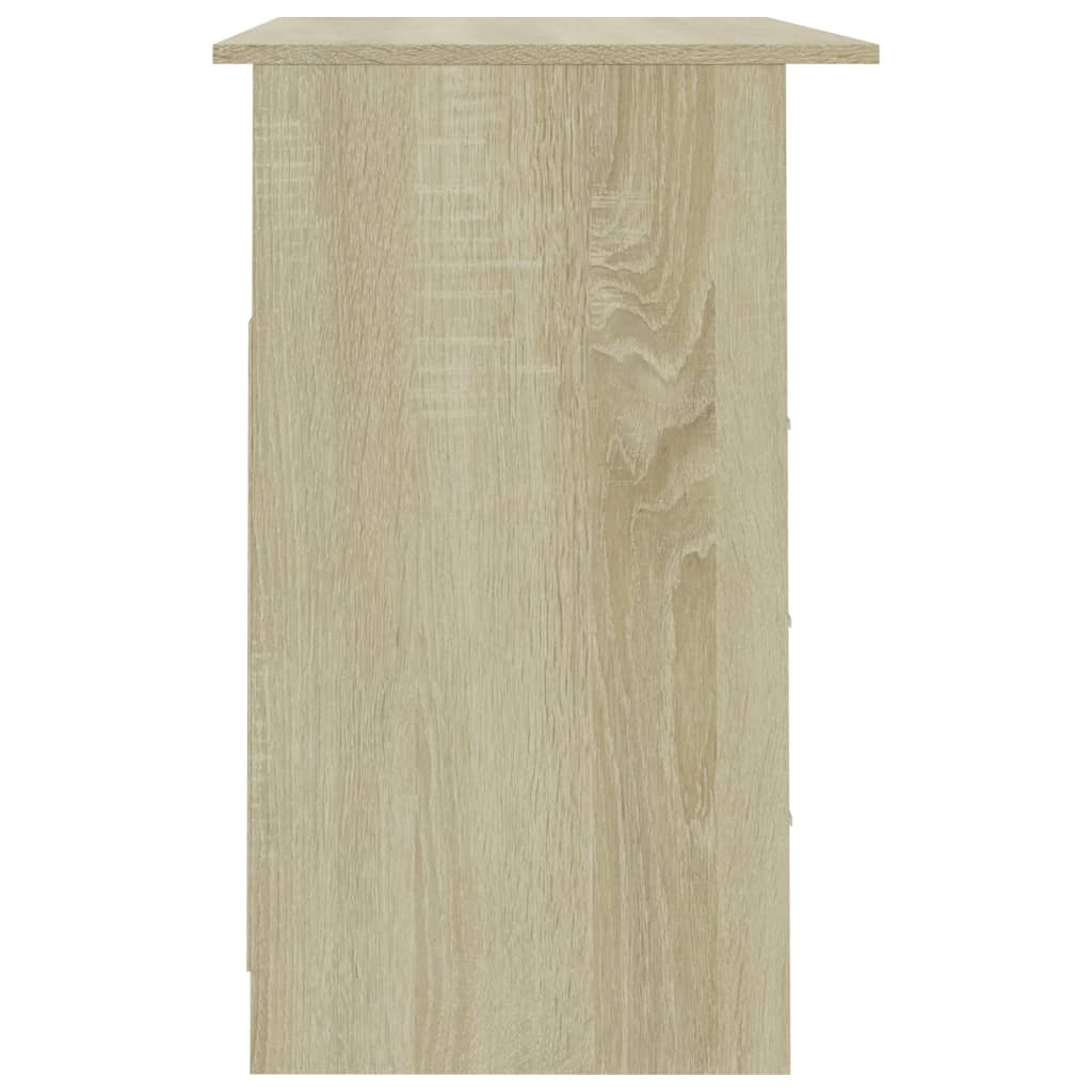 vidaXL Birou cu sertare, stejar Sonoma, 110 x 50 x 76 cm, PAL