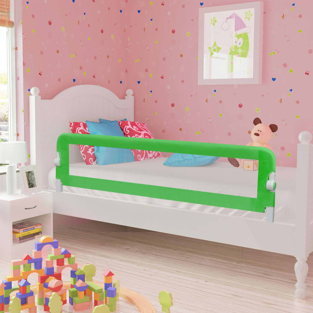 vidaXL Balustradă de protecție pat copii, verde, 120x42 cm, poliester