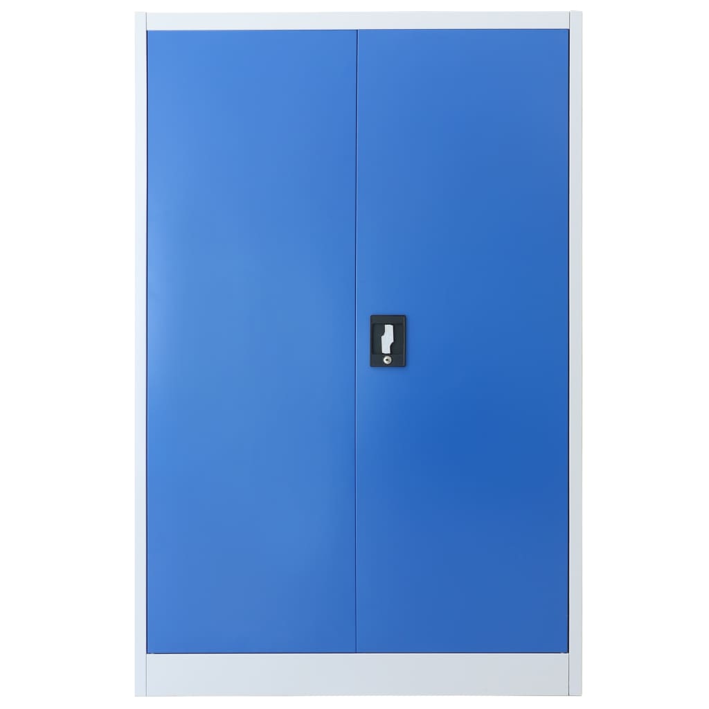 vidaXL Dulap de birou, metal, 90 x 40 x 140 cm, gri și albastru