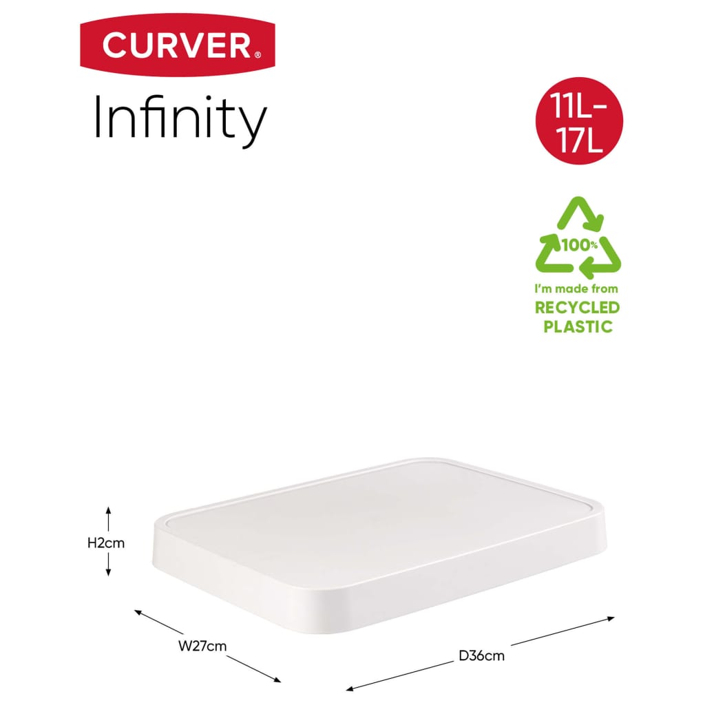 Curver Set cutii depozitare Infinity, 4 buc., alb, cu capac, 11L+17L