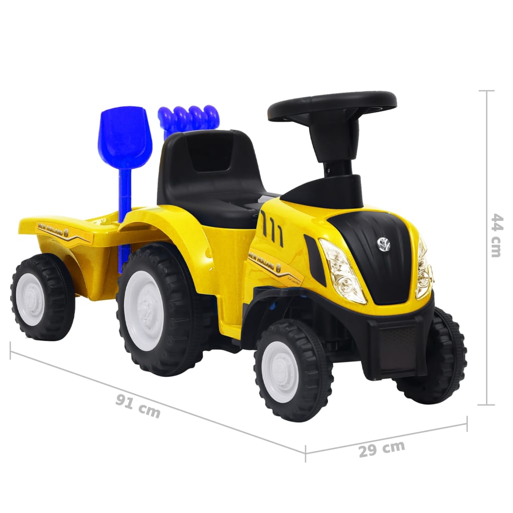 vidaXL Tractor pentru copii New Holland, galben