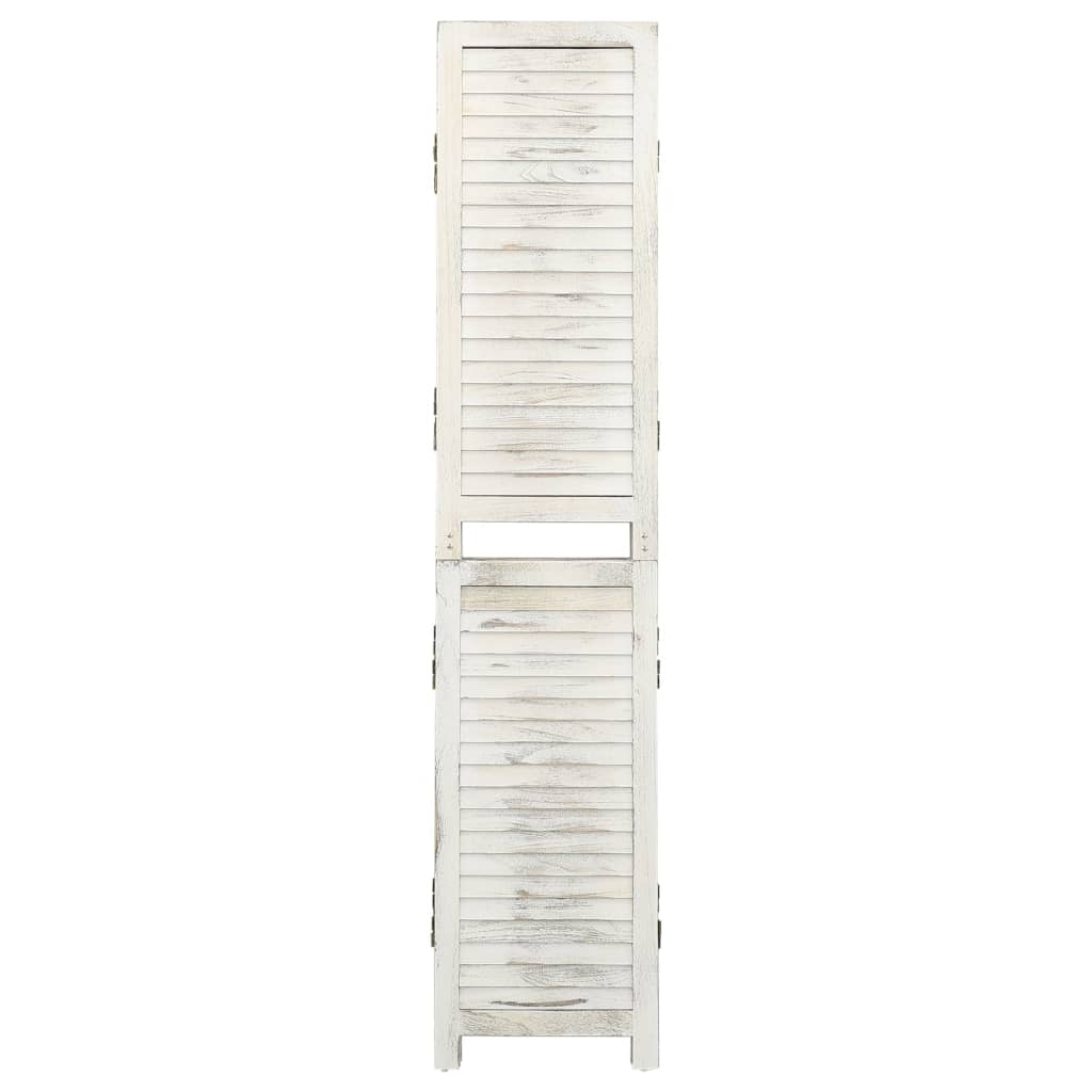 vidaXL Paravan de cameră cu 3 panouri alb antichizat, 105x165 cm, lemn