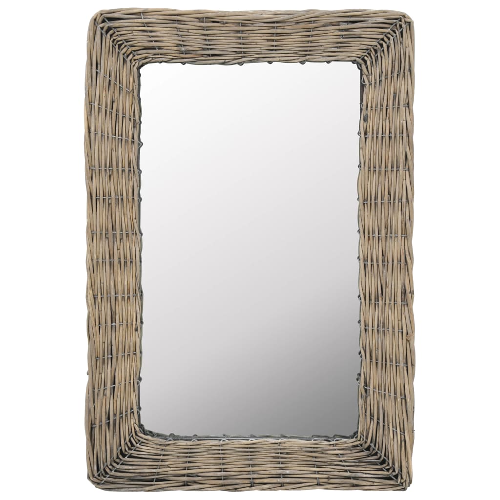 vidaXL Oglindă, maro, 40 x 60 cm, răchită