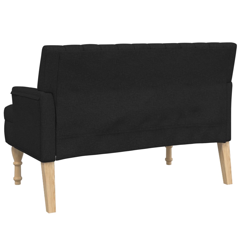 vidaXL Banchetă cu perne, negru, 113x64,5x75,5 cm, textil