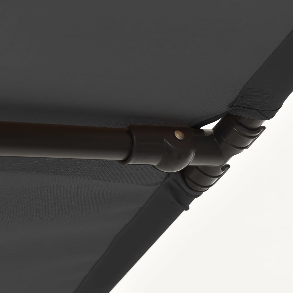 vidaXL Umbrelă de soare exterior, stâlp aluminiu, antracit, 180x110 cm