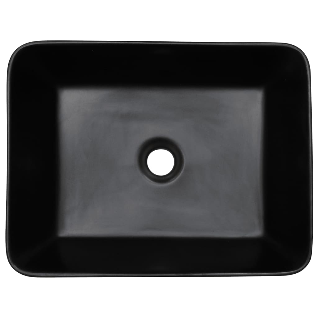vidaXL Lavoar de blat, negru, 46x35,5x13 cm, ceramică, dreptunghi
