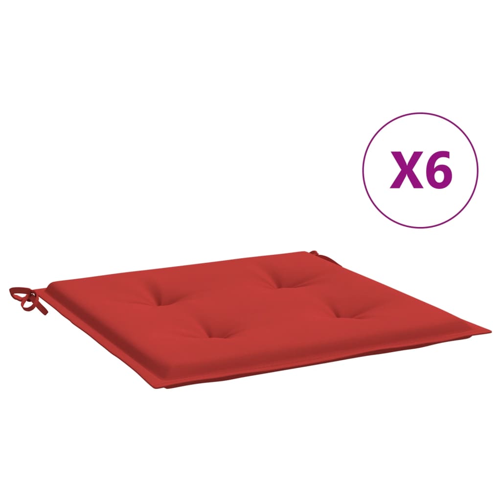 vidaXL Perne scaune de grădină 6 buc. roșu 50x50x3 cm țesătură Oxford