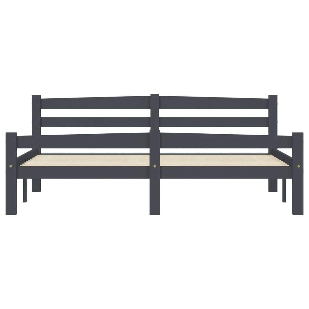 vidaXL Cadru de pat, gri închis, 160x200 cm, lemn masiv de pin