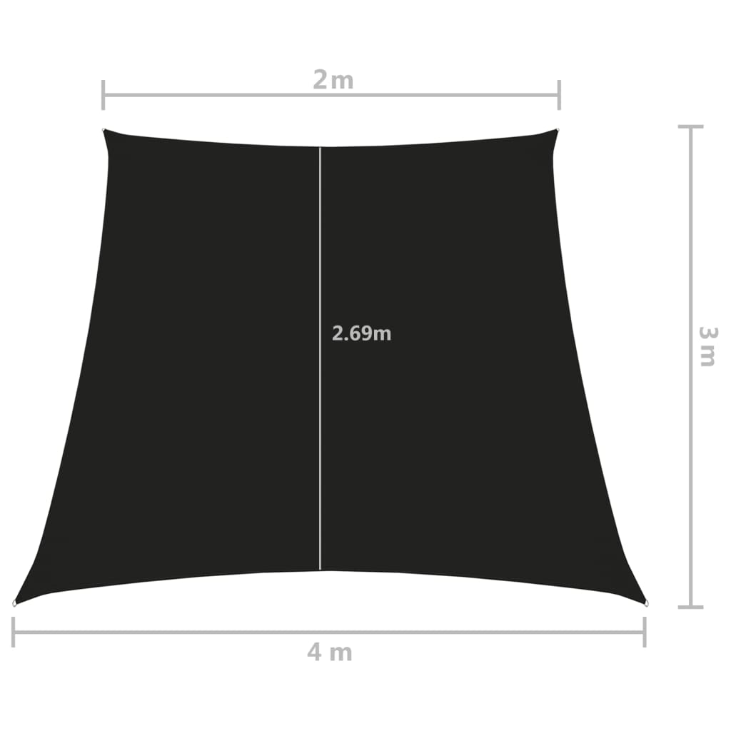 vidaXL Parasolar, negru, 2/4x3 m, țesătură oxford, trapez