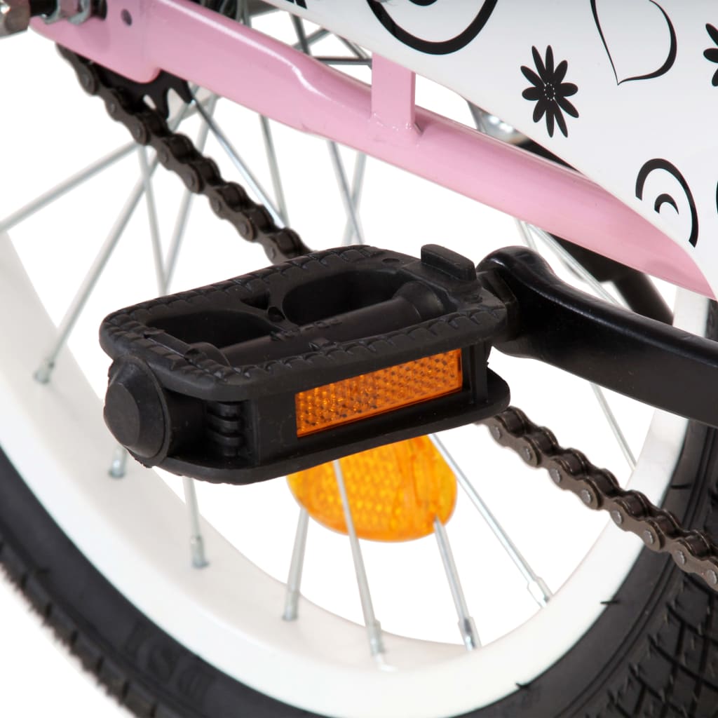 vidaXL Bicicletă de copii cu suport frontal, roz și negru, 20 inci