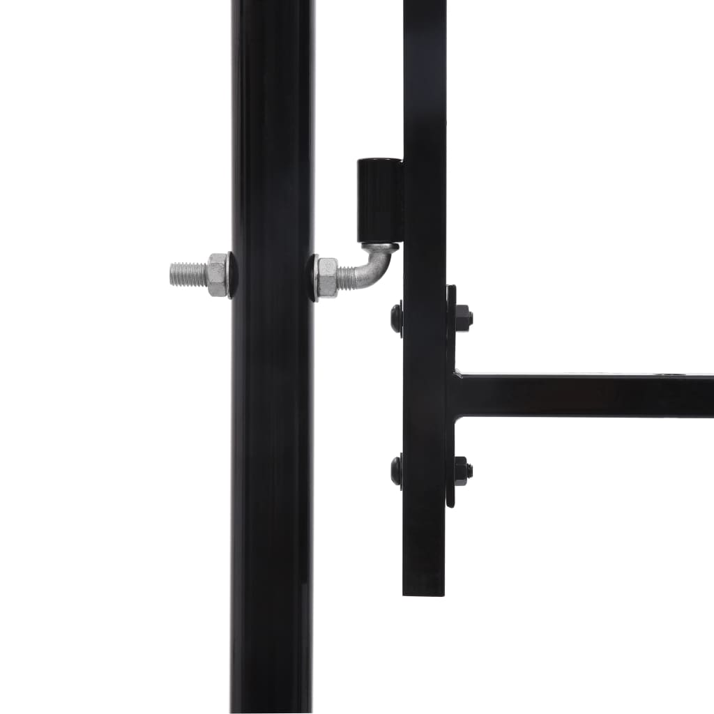vidaXL Poartă de gard cu o ușă, vârf ascuțit, negru, 1 x 1 m, oțel