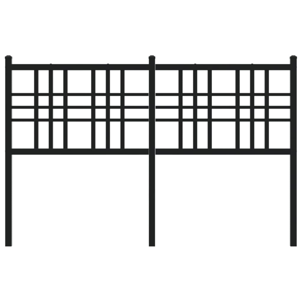 vidaXL Tăblie de pat metalică, negru, 120 cm
