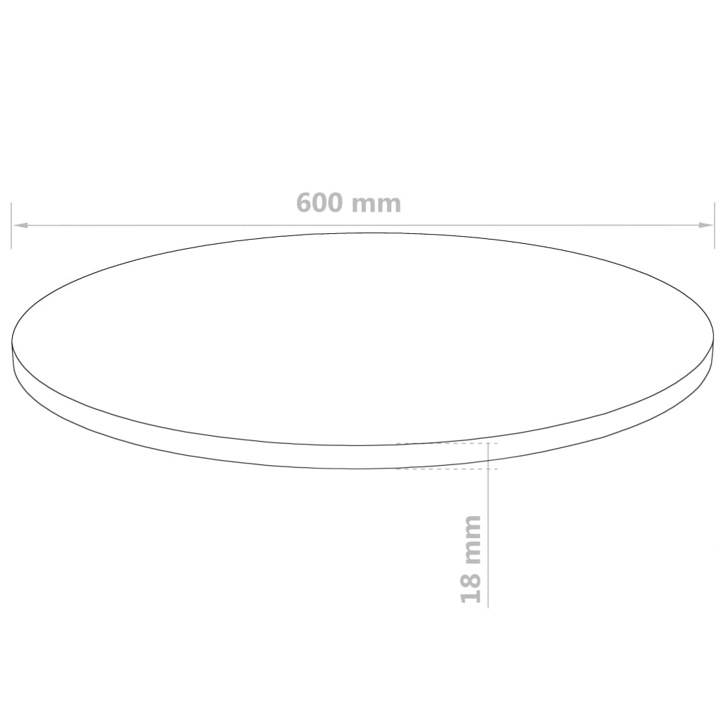 vidaXL Blat de masă rotund, MDF, 600 x 18 mm