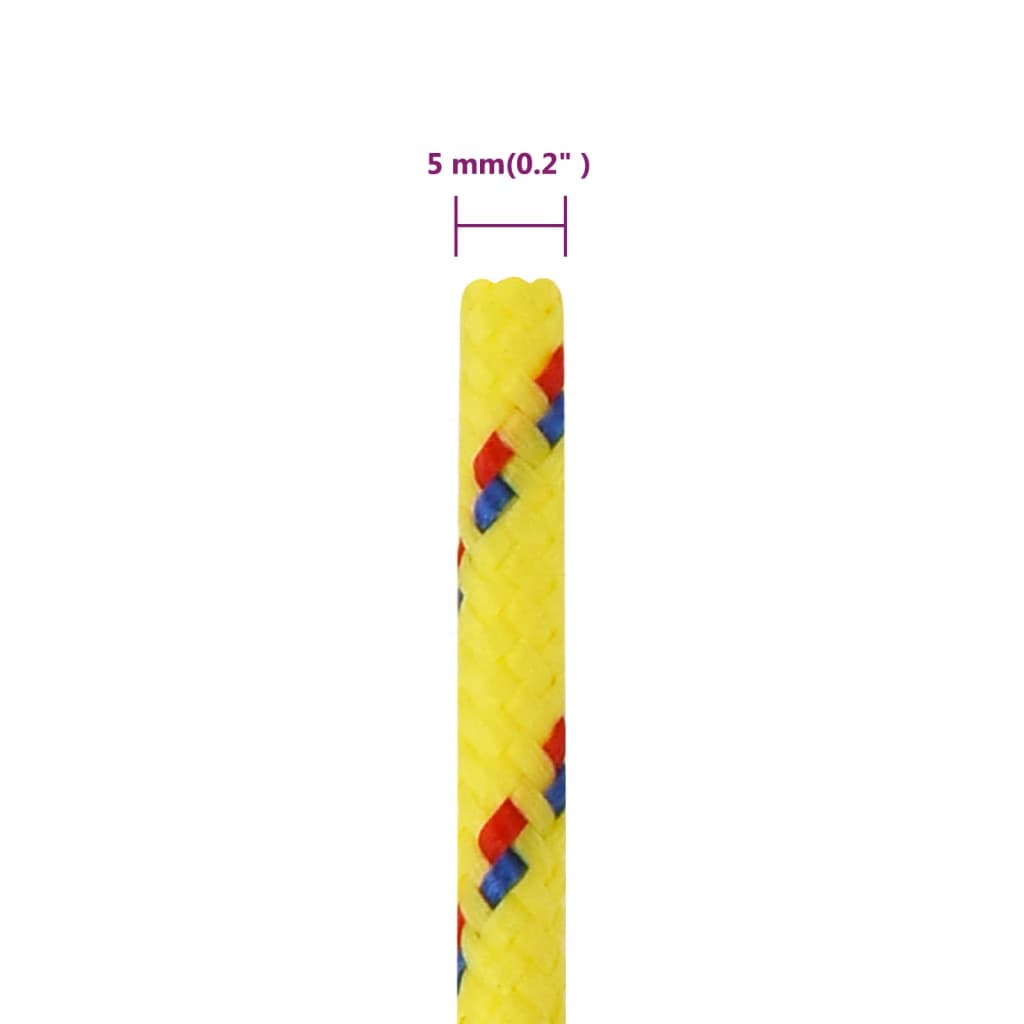 vidaXL Frânghie de barcă, galben, 5 mm, 25 m, polipropilenă
